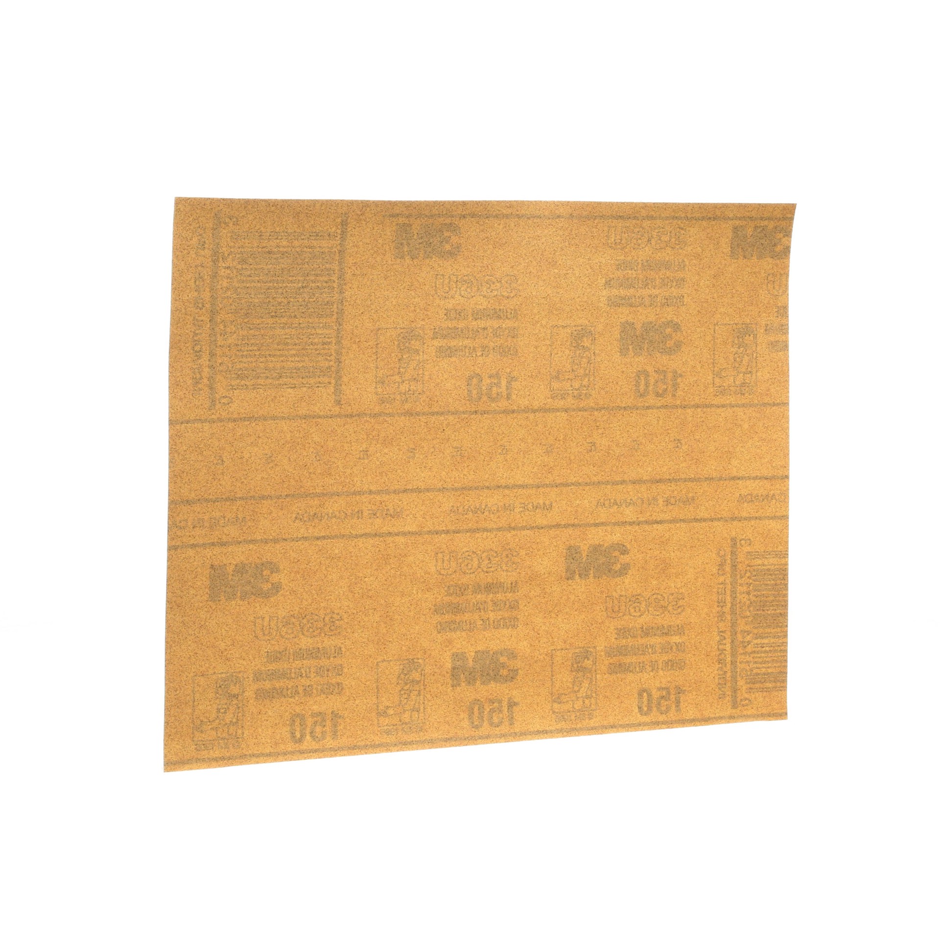 slide 5 of 6, 3M Aluminum Oxide Sandpaper Fine 150 -Grit Sheet Sandpaper 9.0-in W x 11.0-in L 25 -Pack, 1 ct
