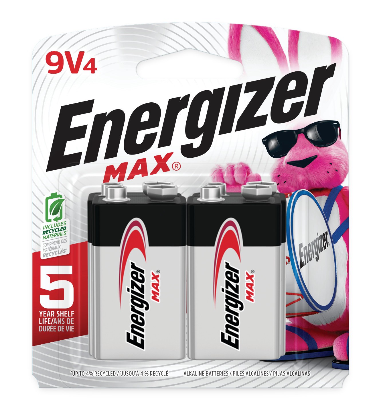 slide 1 of 6, Energizer Max Alkaline 9-Volt Batteries 4 -Pack, 1 ct