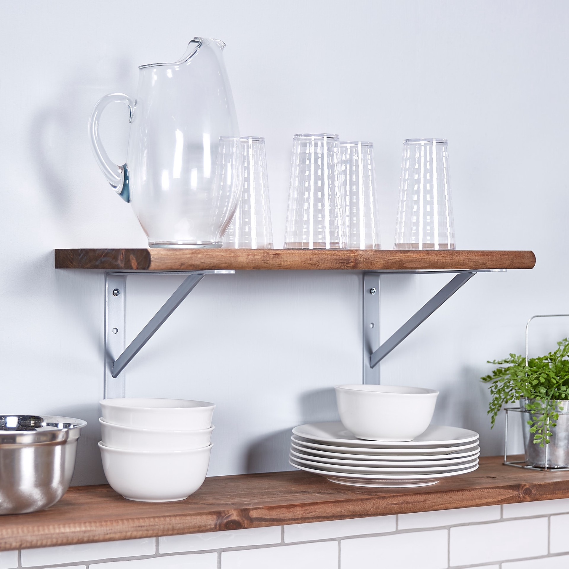 slide 2 of 6, Project Source 11.69-in L x 1.16-in W x 8.07-in D Heavy Duty Gray Shelf bracket, 1 ct