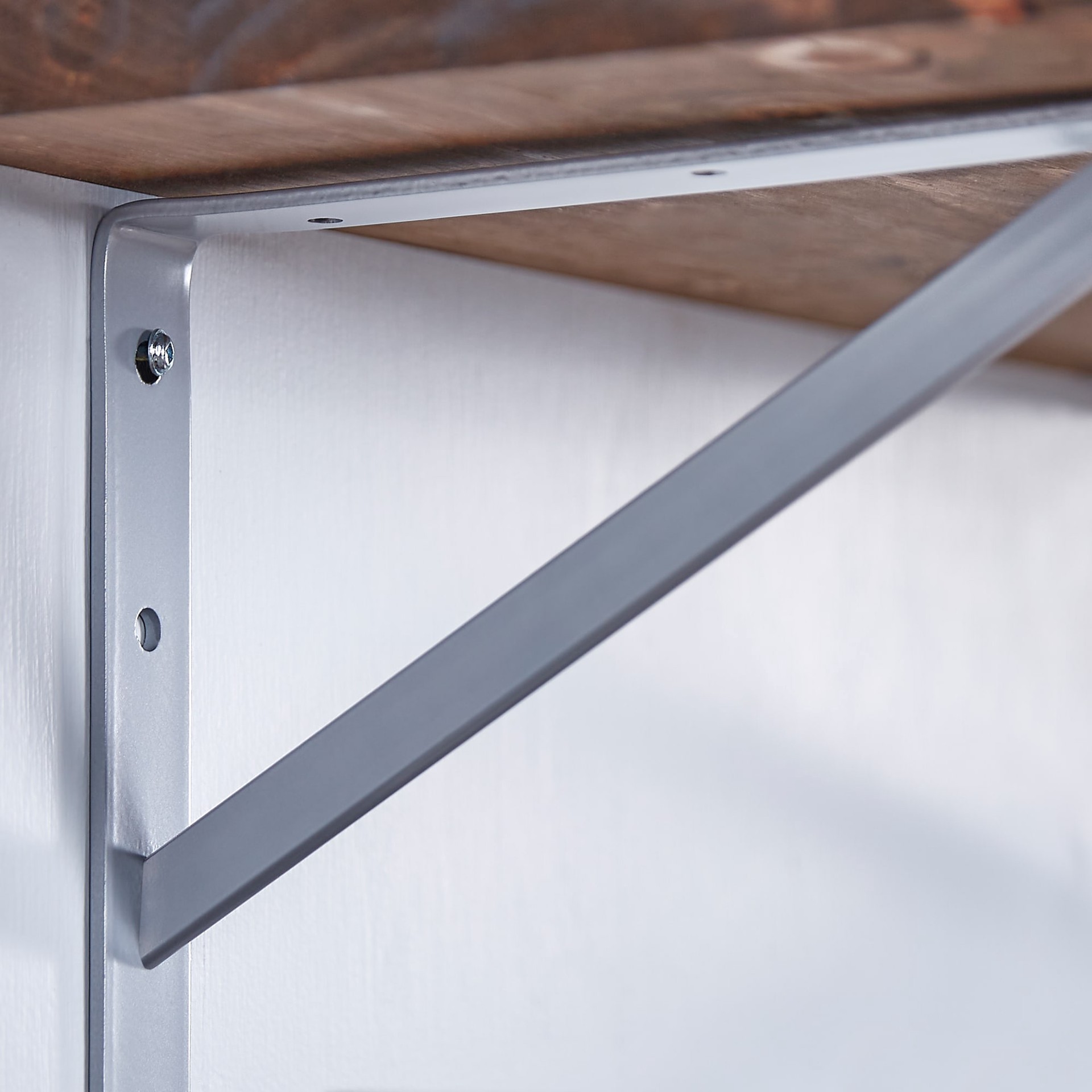 slide 3 of 6, Project Source 11.69-in L x 1.16-in W x 8.07-in D Heavy Duty Gray Shelf bracket, 1 ct