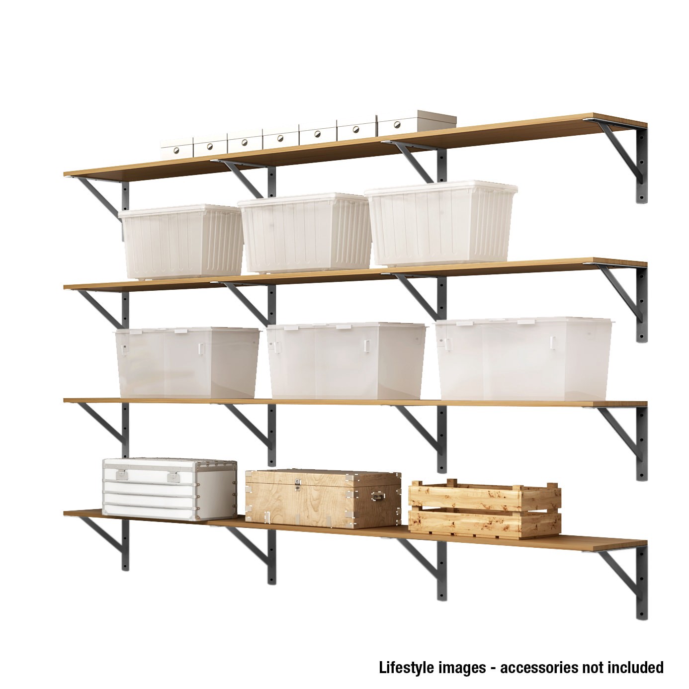 slide 5 of 6, Project Source 11.69-in L x 1.16-in W x 8.07-in D Heavy Duty Gray Shelf bracket, 1 ct