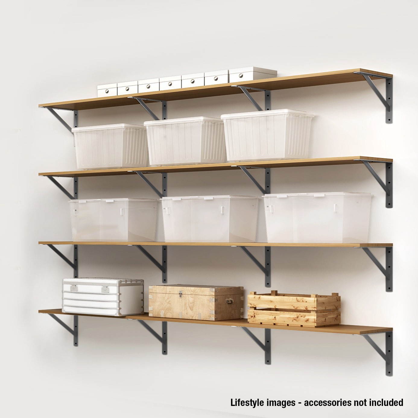 slide 6 of 6, Project Source 11.69-in L x 1.16-in W x 8.07-in D Heavy Duty Gray Shelf bracket, 1 ct