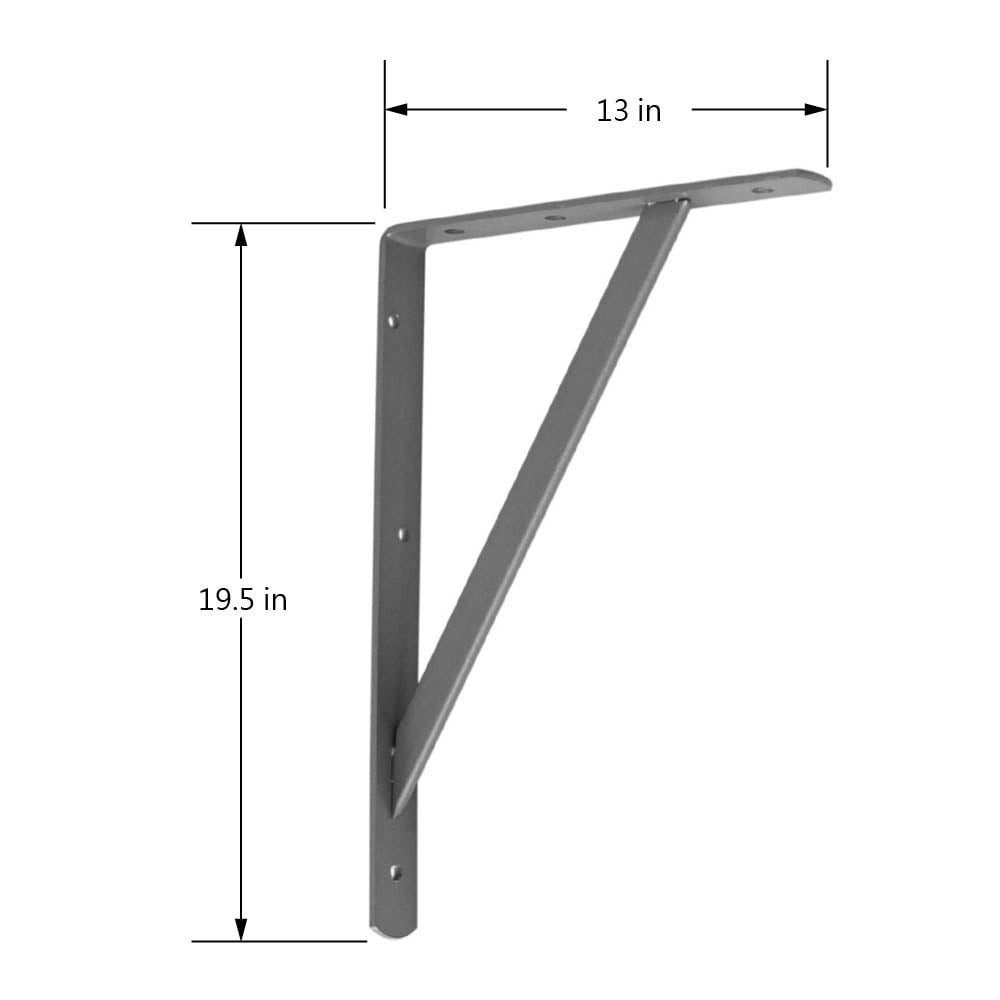 slide 4 of 6, Project Source 19.5-in L x 1.16-in W x 13-in D Heavy Duty Gray Shelf bracket, 1 ct