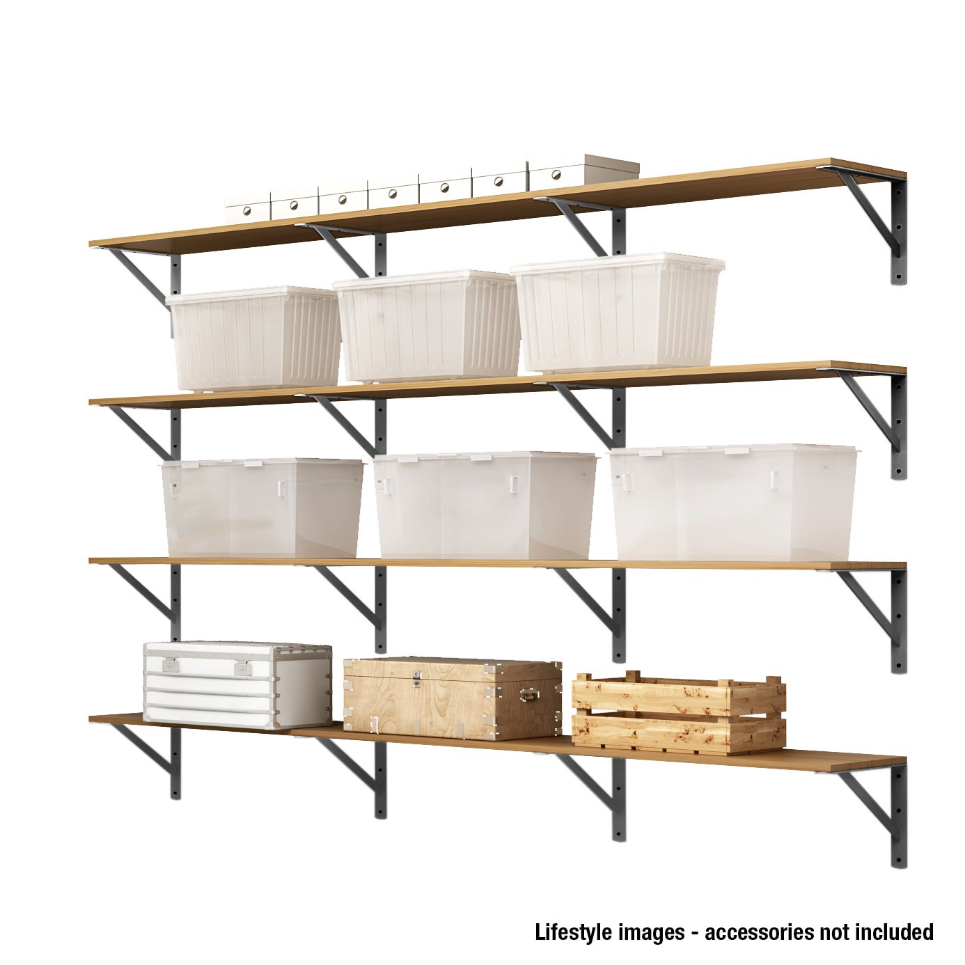 slide 5 of 6, Project Source 19.5-in L x 1.16-in W x 13-in D Heavy Duty Gray Shelf bracket, 1 ct