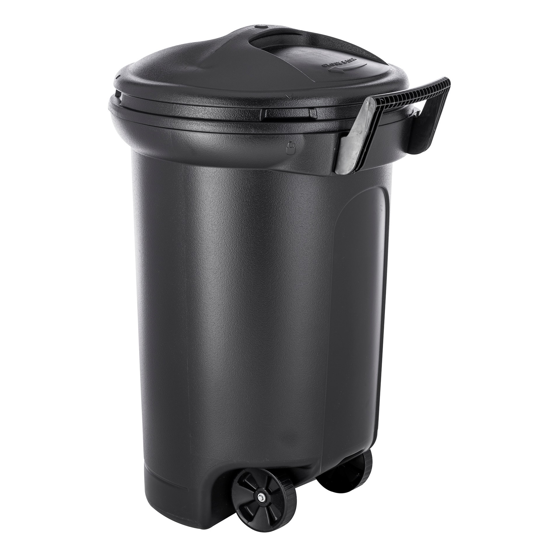 slide 3 of 4, Blue Hawk 32-Gallons Black Plastic Wheeled Outdoor Trash Can with Lid, 1 ct