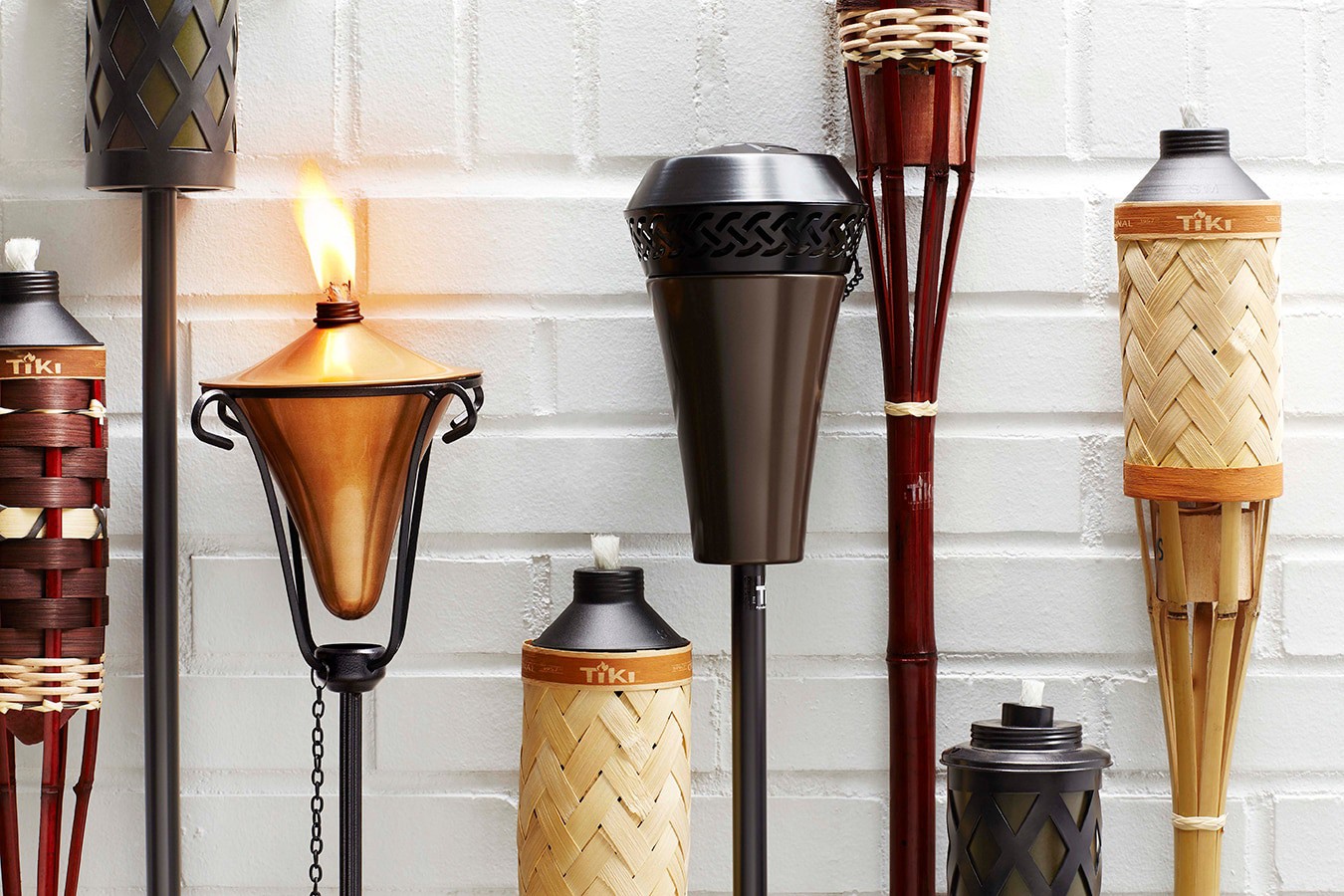 slide 3 of 4, TIKI White Sands 57 Inches Natural Bamboo Garden torch, 1 ct