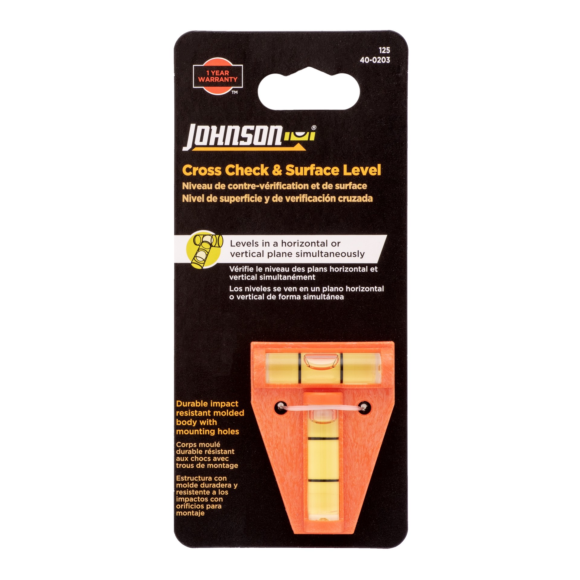 slide 2 of 4, Johnson Level Plastic 6.75-in 2 Vial Cross check level, 1 ct