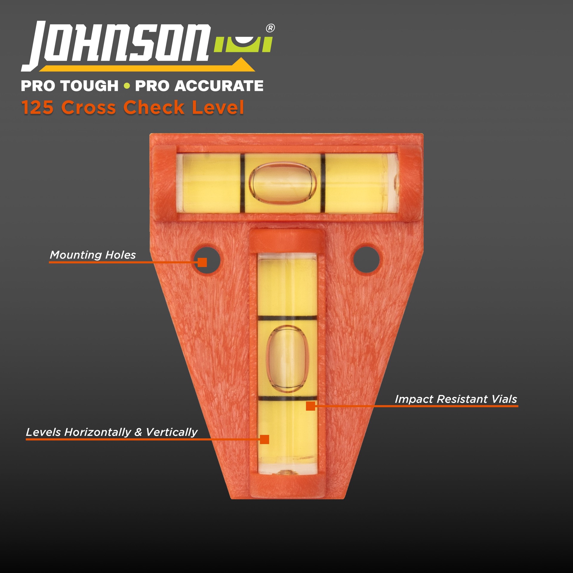 slide 4 of 4, Johnson Level Plastic 6.75-in 2 Vial Cross check level, 1 ct
