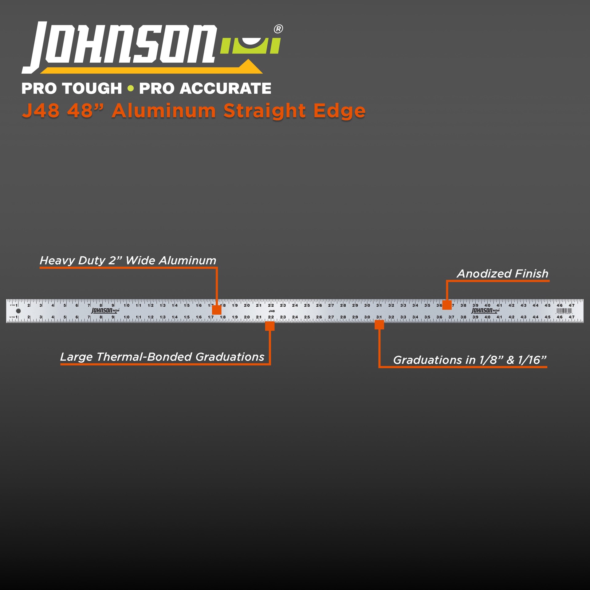 slide 2 of 2, Johnson Level 4-ft Metal Ruler, 1 ct
