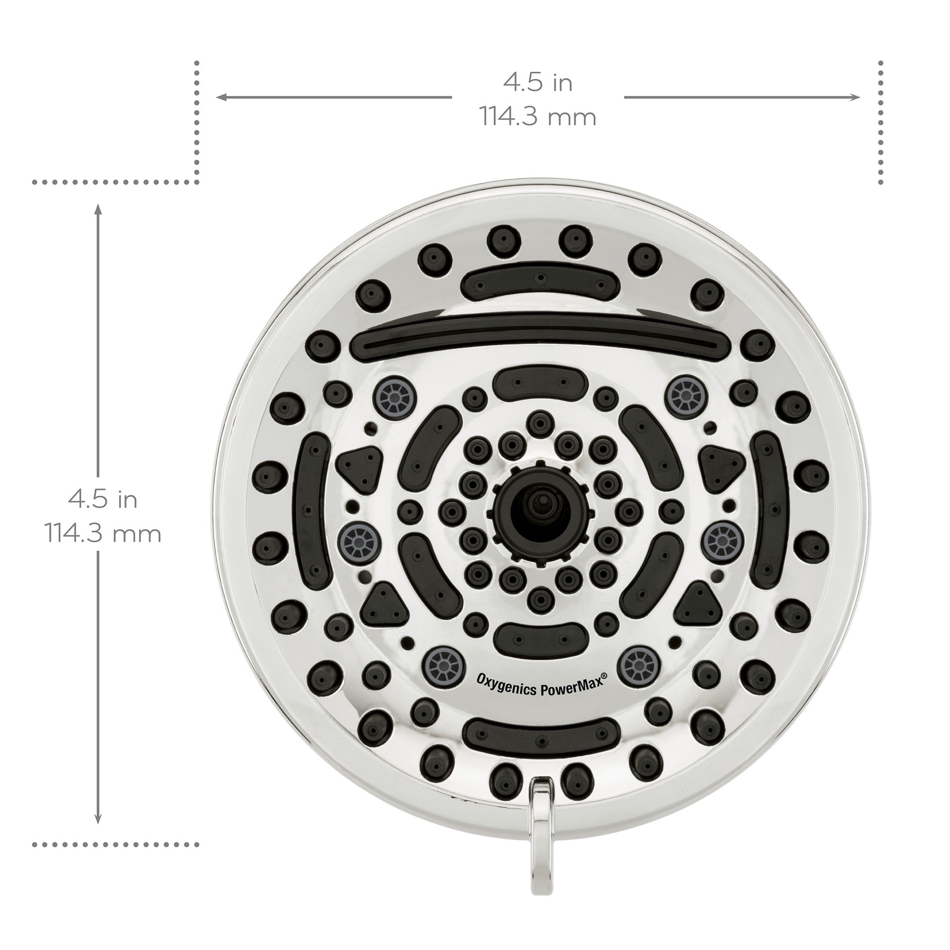 slide 5 of 6, Oxygenics PowerMax Chrome Round Fixed Shower Head 2-GPM (7.6-LPM), 1 ct