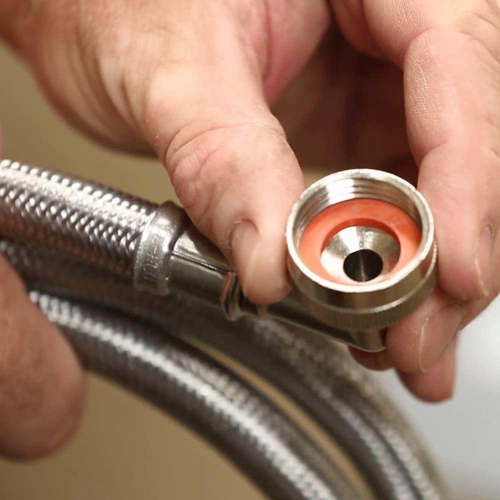 slide 4 of 6, EASTMAN 4-ft 3/4 -in FHT Inlet x 3/4 -in Hose thread Outlet Braided stainless steel Washing machine fill hose, 1 ct