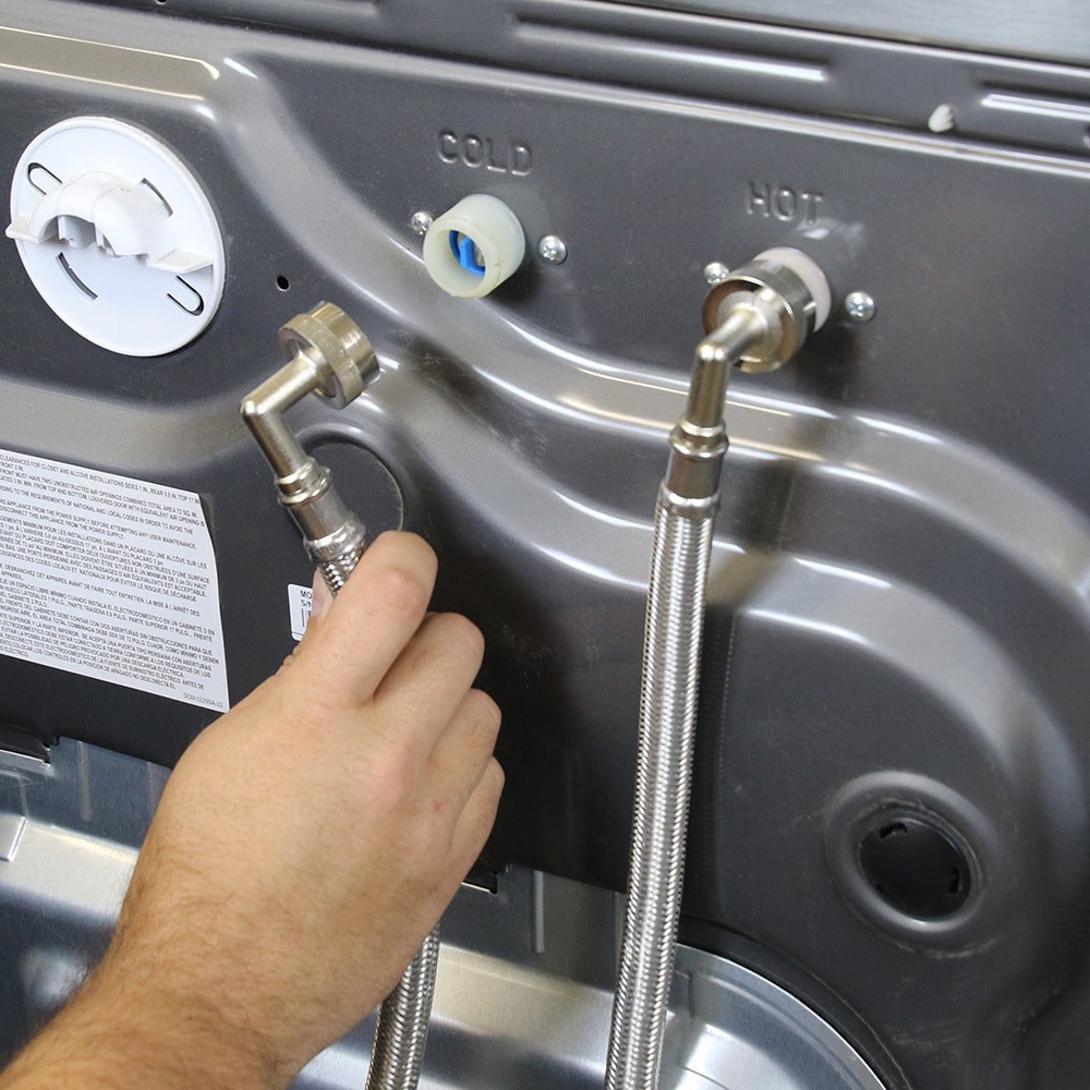 slide 5 of 6, EASTMAN 4-ft 3/4 -in FHT Inlet x 3/4 -in Hose thread Outlet Braided stainless steel Washing machine fill hose, 1 ct