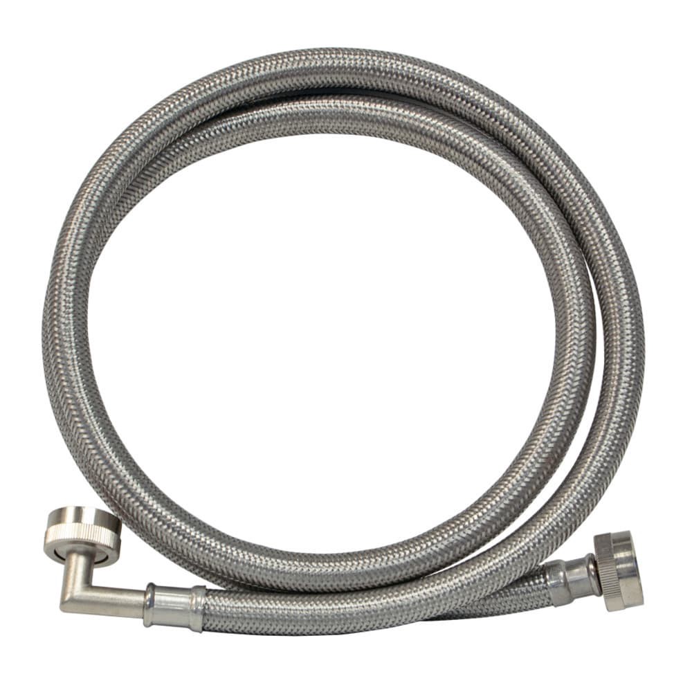 slide 1 of 6, EASTMAN 4-ft 3/4 -in FHT Inlet x 3/4 -in Hose thread Outlet Braided stainless steel Washing machine fill hose, 1 ct