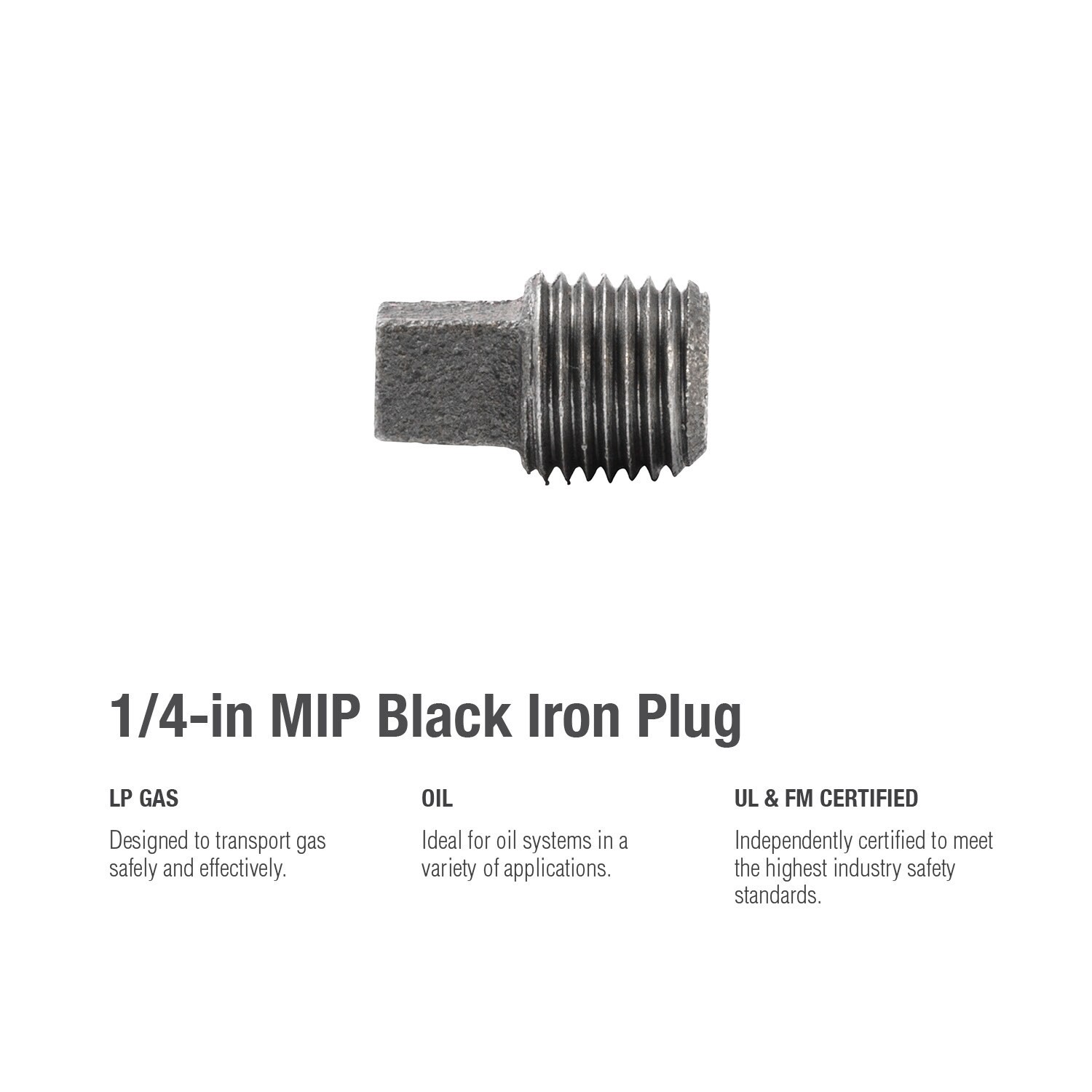 slide 5 of 6, RELIABILT 1/4-in Black Plug, 1 ct