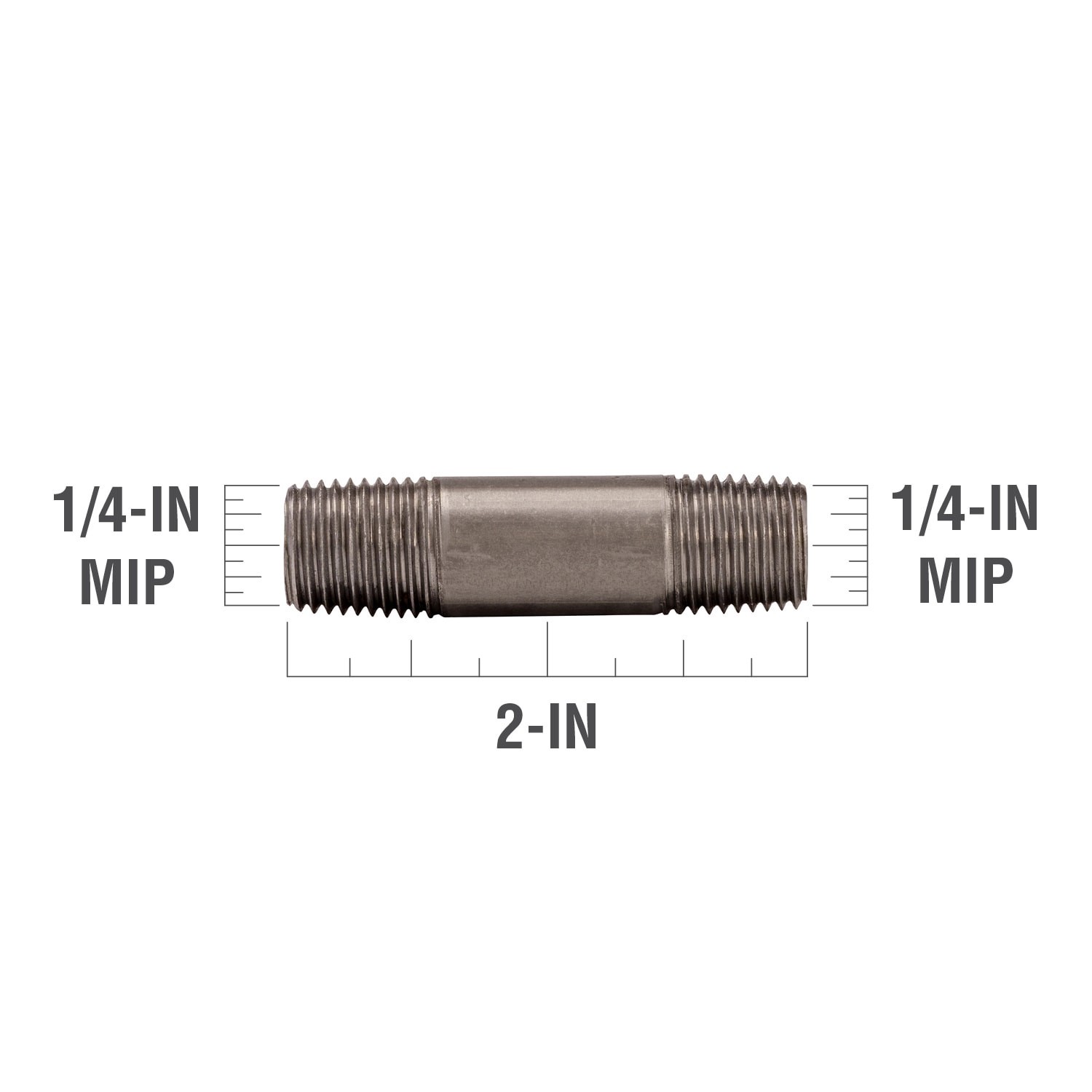 slide 3 of 6, RELIABILT 1/4-in x 2-in Black Nipple, 1 ct