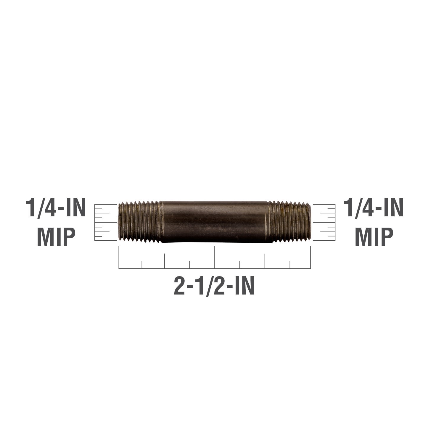 slide 3 of 6, RELIABILT 1/4-in x 2-1/2-in Black Nipple, 1 ct