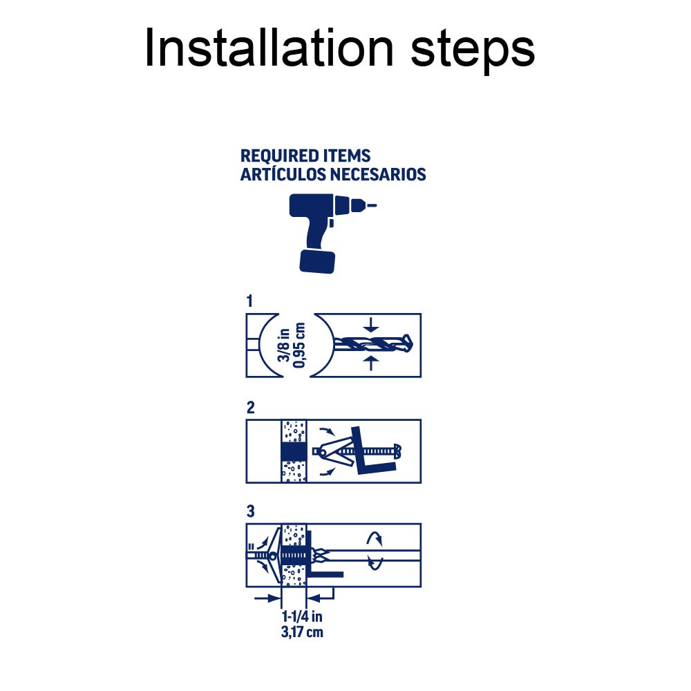 slide 6 of 6, Project Source 42-lb 1/8-in x 2-in Toggle Bolt Anchors with Screws Included 16 -Pack, 1 ct