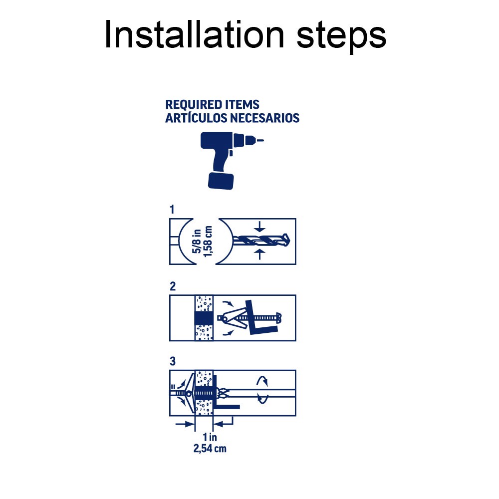 slide 6 of 6, Project Source 95-lb 3/16-in x 2-in Toggle Bolt Anchors with Screws Included 12 -Pack, 1 ct