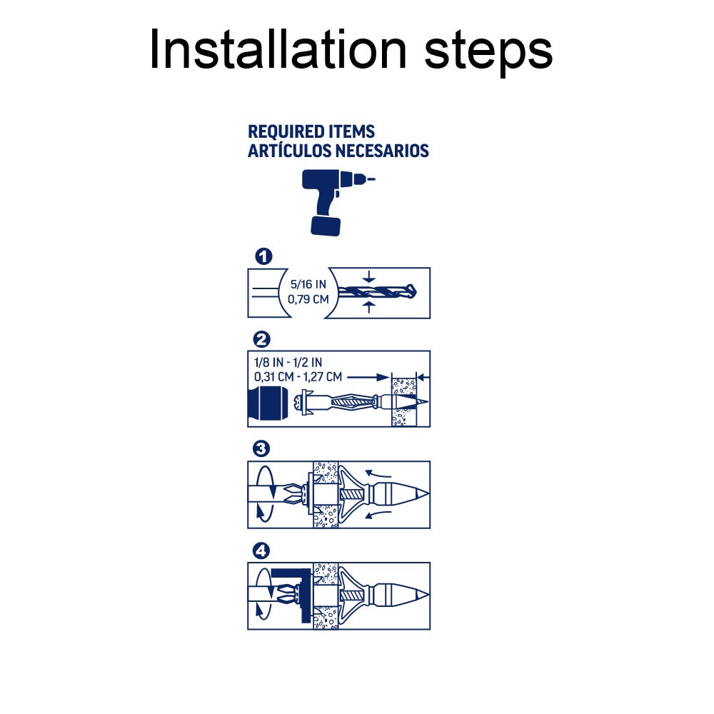 slide 6 of 6, Project Source 20-lb 1/8-in x 2-in Molly Bolt Anchors with Screws Included 18-Pack, 1 ct