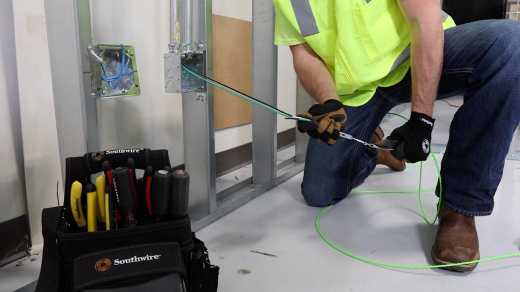 slide 4 of 6, Southwire SIMpull CoilPAK 350-ft 12 -AWG Black/White/Green Stranded Copper THHN wire ( By-the-roll ), 1 ct