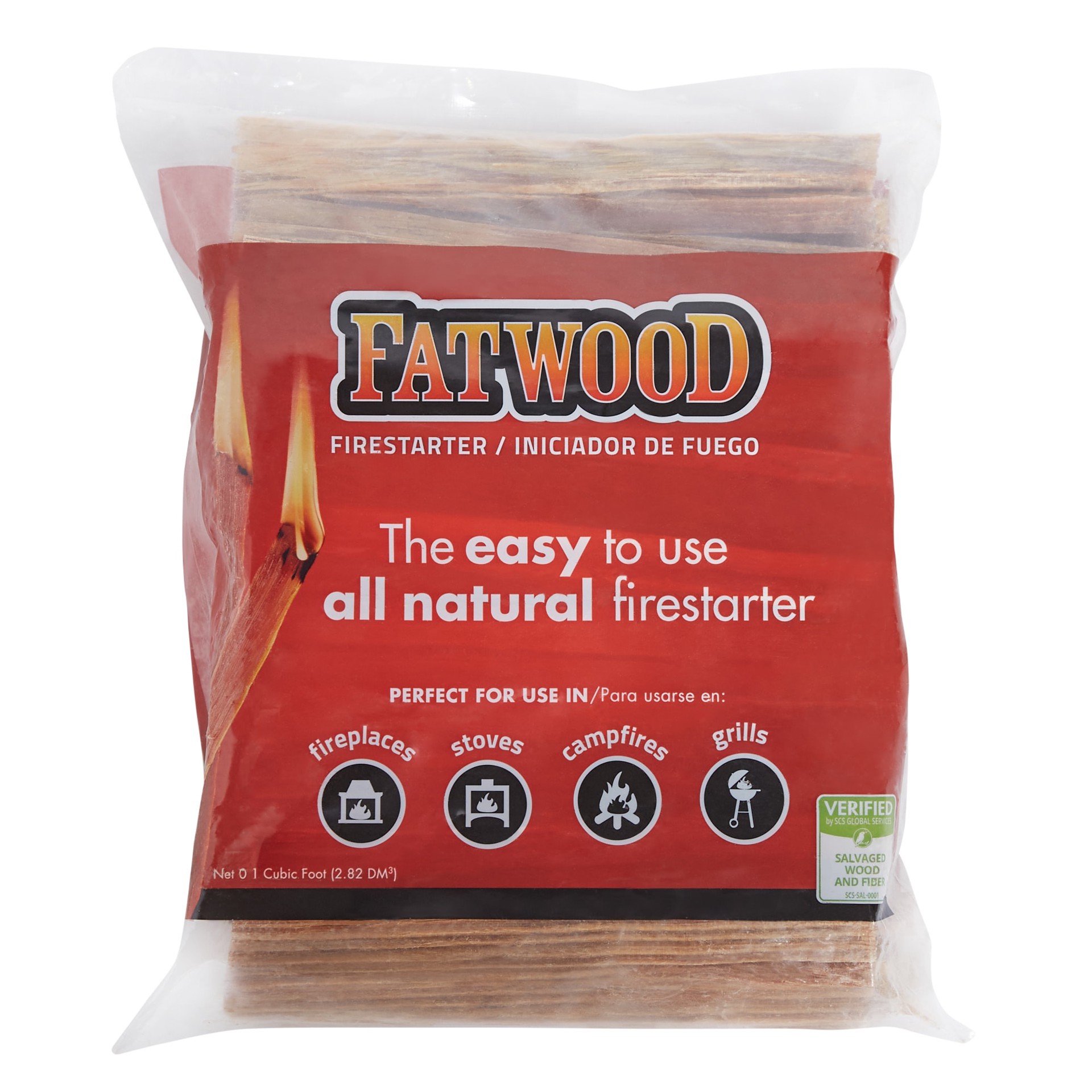 slide 3 of 5, BetterWood Products 4 pound fatwood 4-lb Natural Firestarter, 1 ct