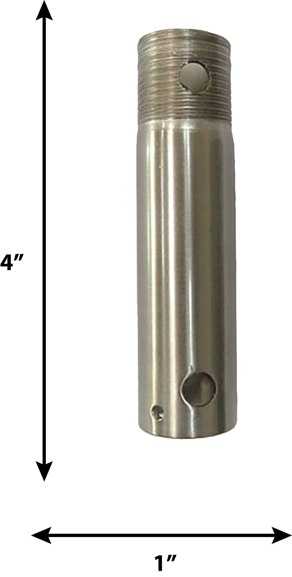 slide 4 of 4, Harbor Breeze 4-in Brushed nickel Steel Indoor/Outdoor Ceiling Fan Downrod, 1 ct