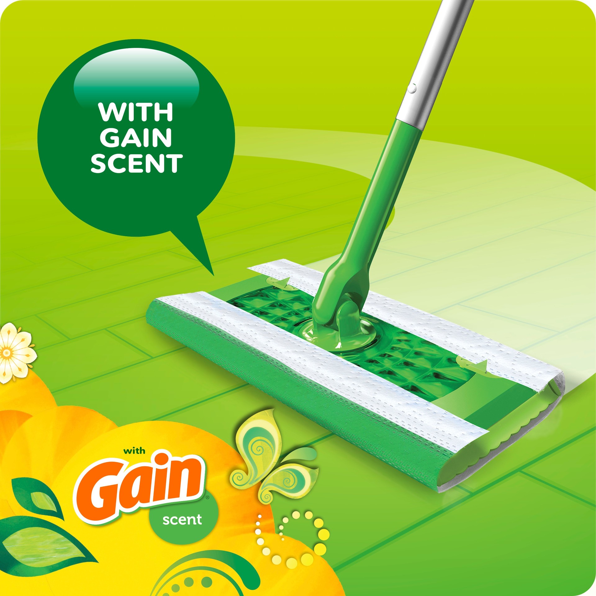 slide 5 of 6, Swiffer Sweeper Wet Mopping Cloths Gain Microfiber Refill 24 -Pack, 1 ct