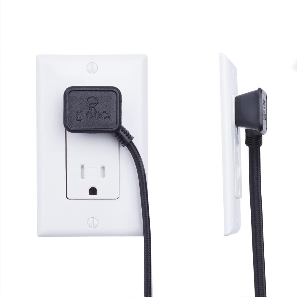 slide 5 of 6, Globe Electric Designer Cord 7-ft 16 / 3 2 Prong Black SPT2-B Light Duty General Extension Cord, 1 ct