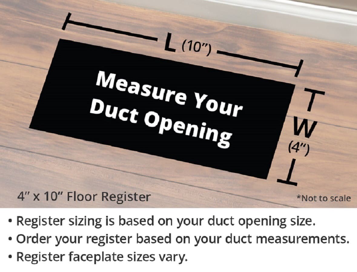 slide 2 of 2, Accord Ventilation 4-in x 10-in Maximum Airflow Steel Matte Black Floor Register, 1 ct