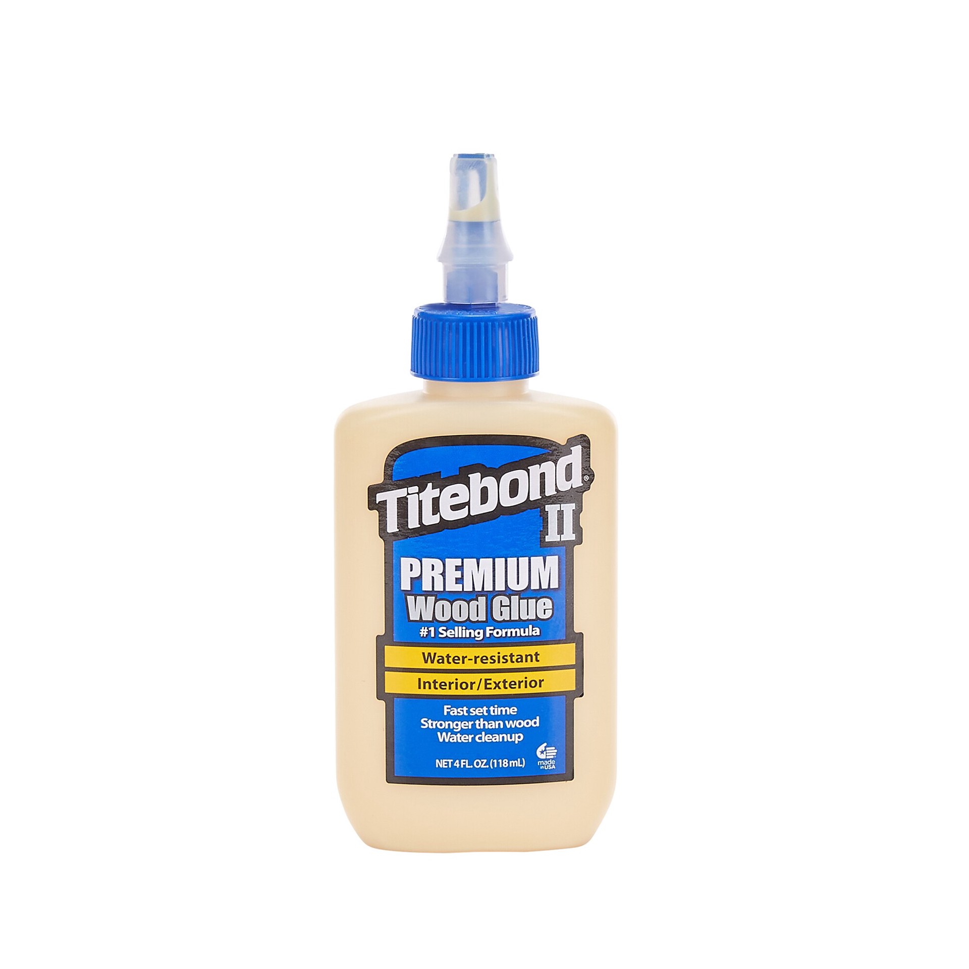 slide 2 of 6, Titebond II Premium Wood Glue Yellow, Interior/Exterior Wood Adhesive (Actual Net Contents: 4-fl oz), 1 ct