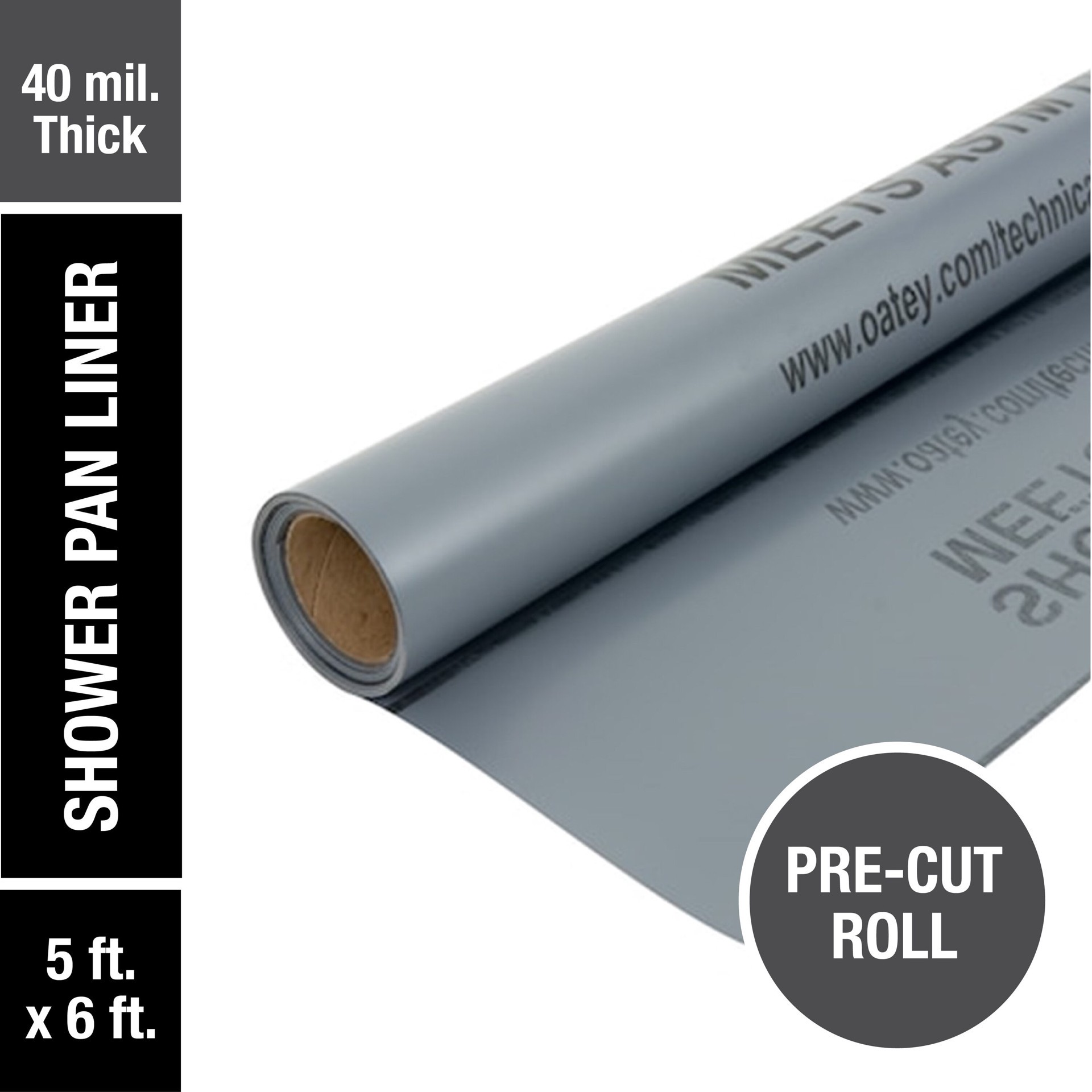 slide 1 of 6, Oatey 5-ft x 6-ft Pre-Cut Shower Pan Liner Roll, 1 ct