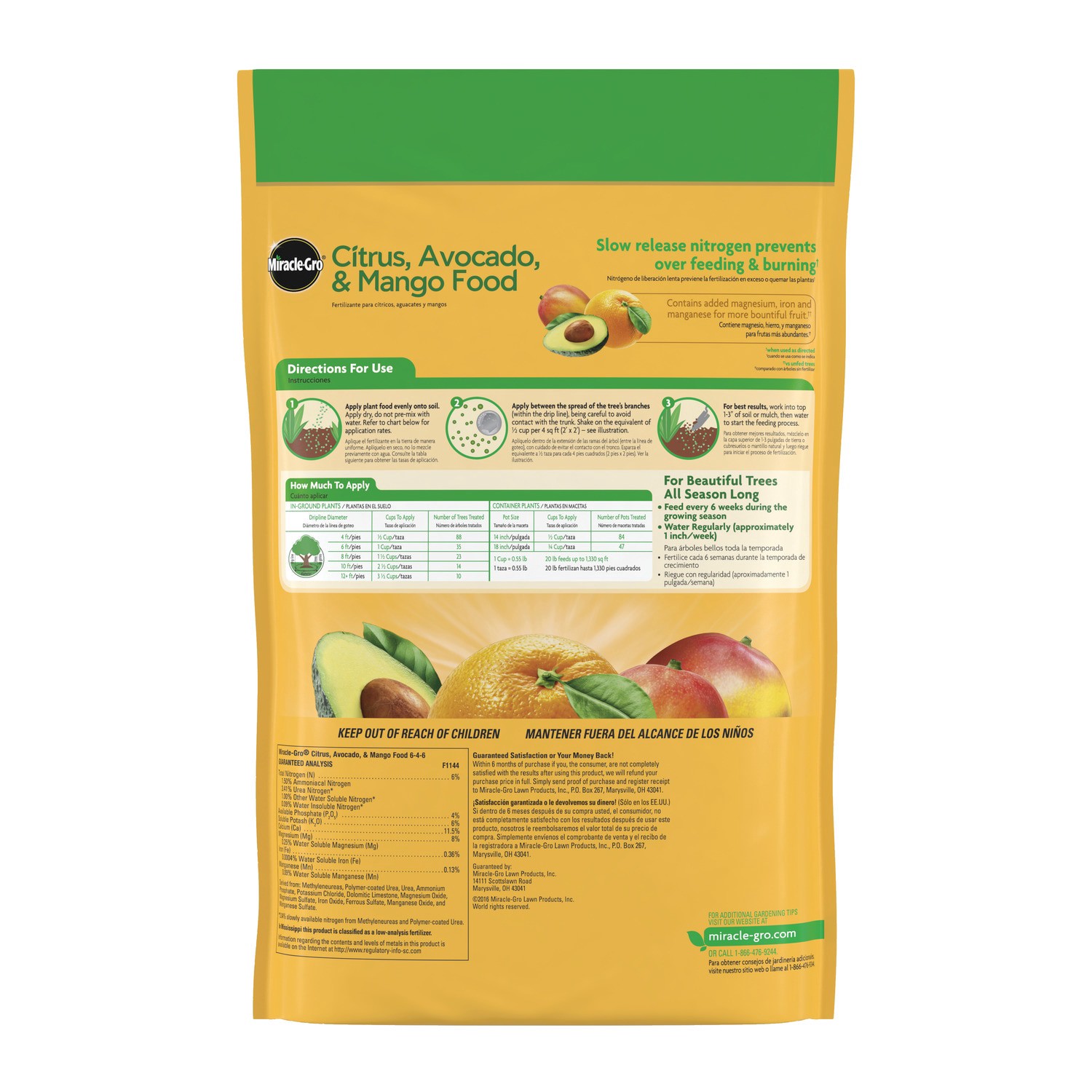slide 2 of 5, Miracle-Gro Citrus, Avocado, and Mango 20-lb 6-4-6 Tree Food, 1 ct