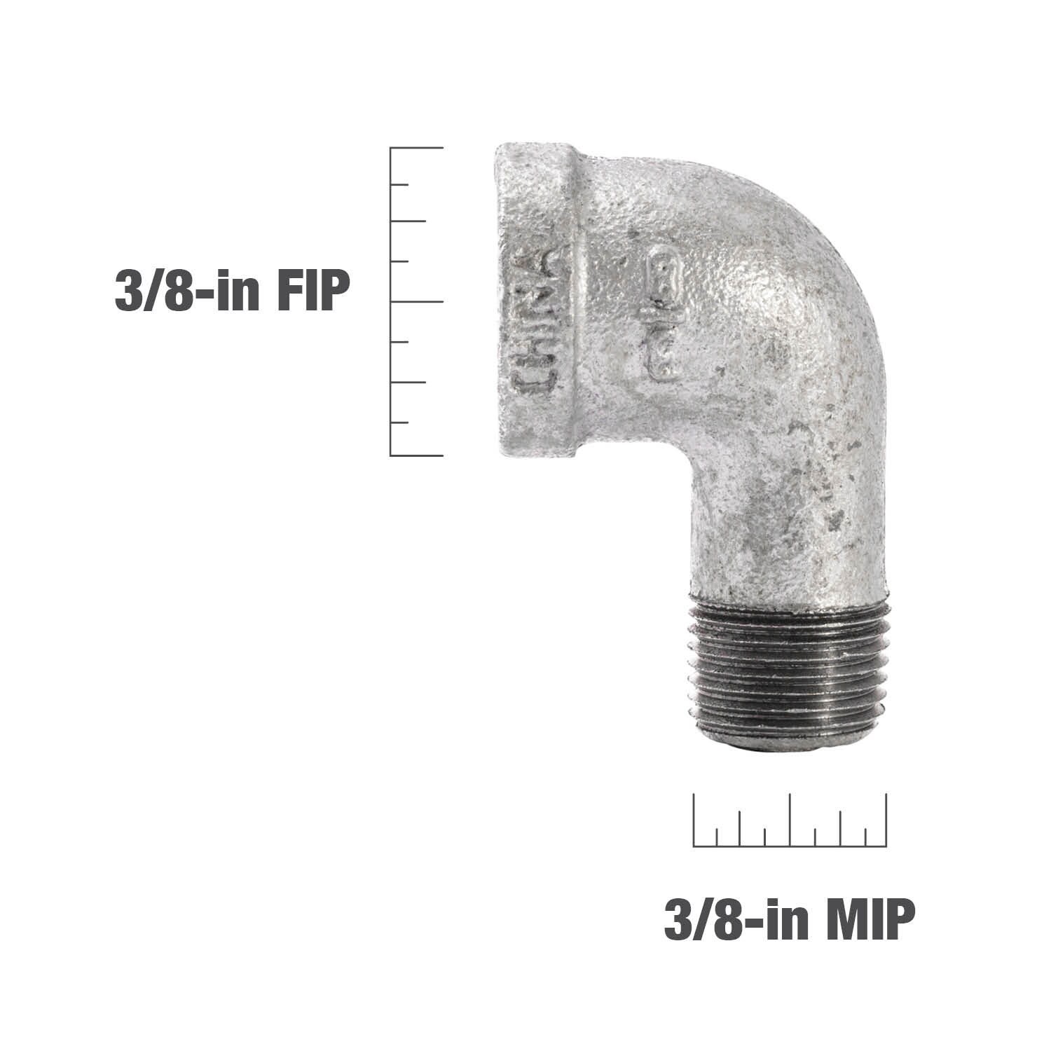 slide 6 of 6, RELIABILT 3/8-in 90-Degree Galvanized Street Elbow, 1 ct