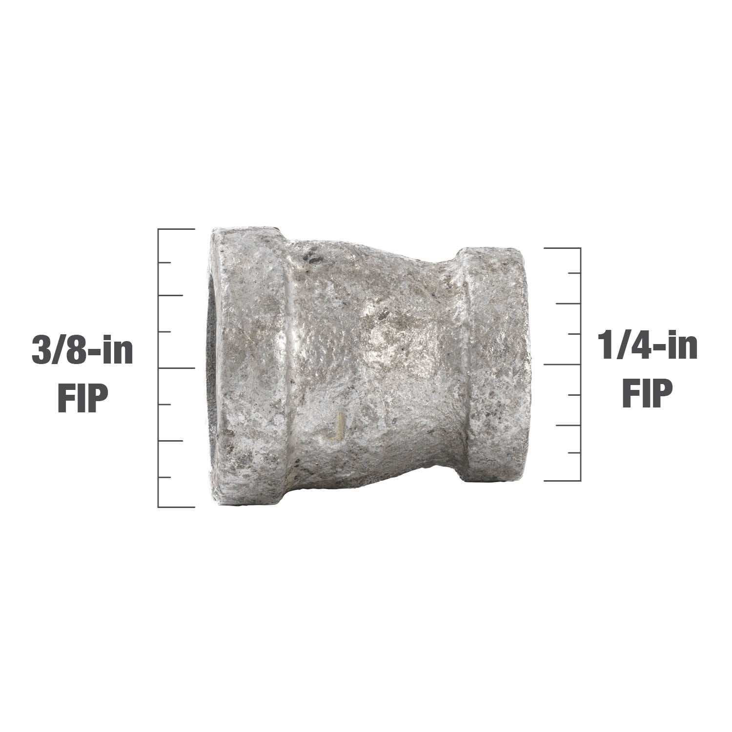 slide 6 of 6, RELIABILT 3/8-in x 1/4-in Galvanized Reducing Coupling, 1 ct