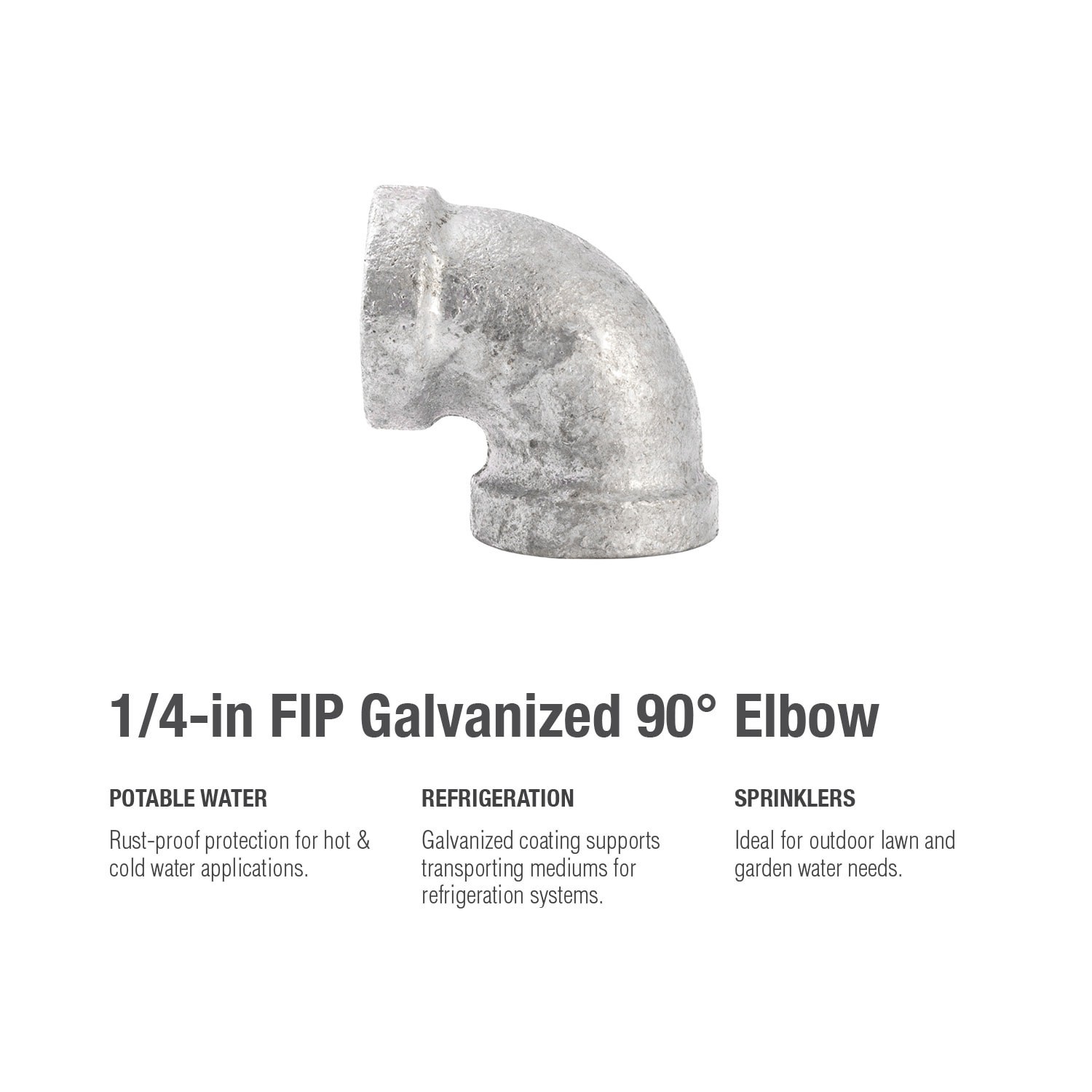 slide 5 of 6, RELIABILT 1/4-in 90-Degree Galvanized Elbow, 1 ct
