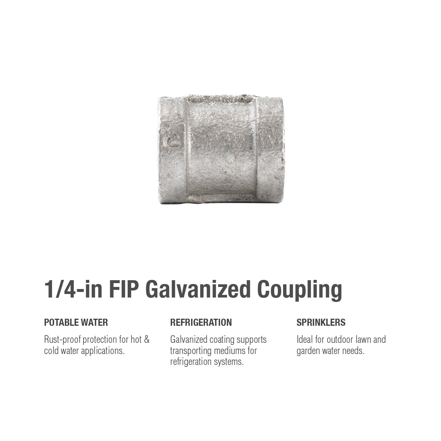 slide 5 of 6, RELIABILT 1/4-in Galvanized Coupling, 1 ct