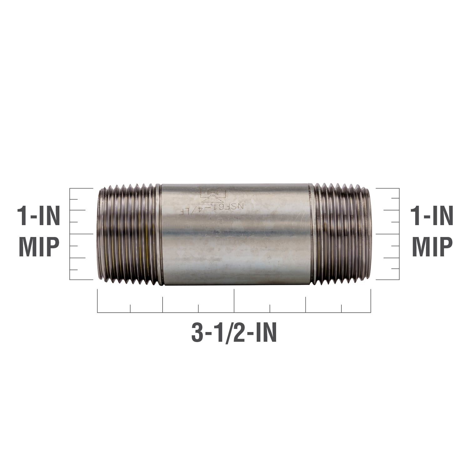 slide 3 of 6, RELIABILT 1-in x 3-1/2-in Galvanized Nipple, 1 ct
