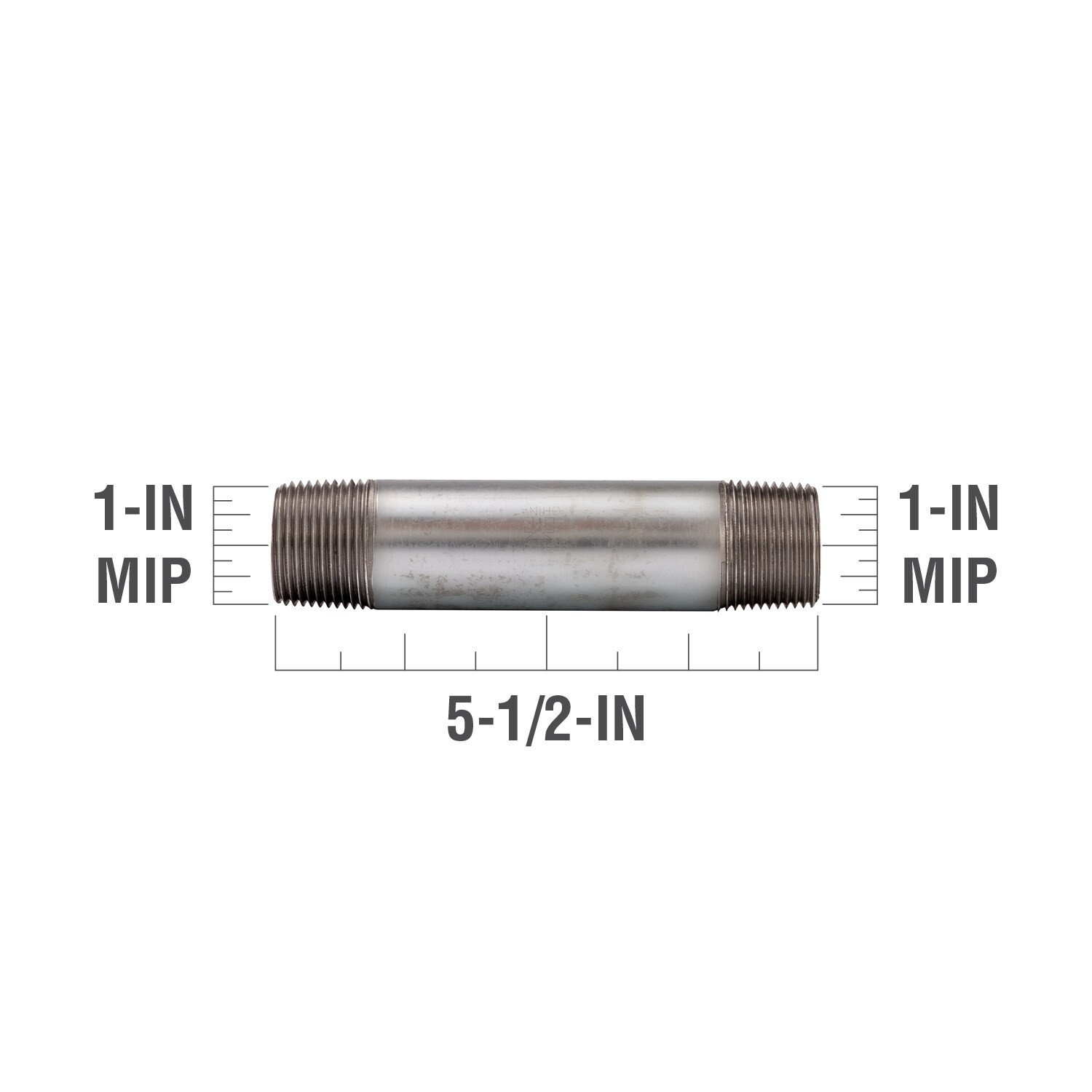 slide 3 of 6, RELIABILT 1-in x 5-1/2-in Galvanized Nipple, 1 ct