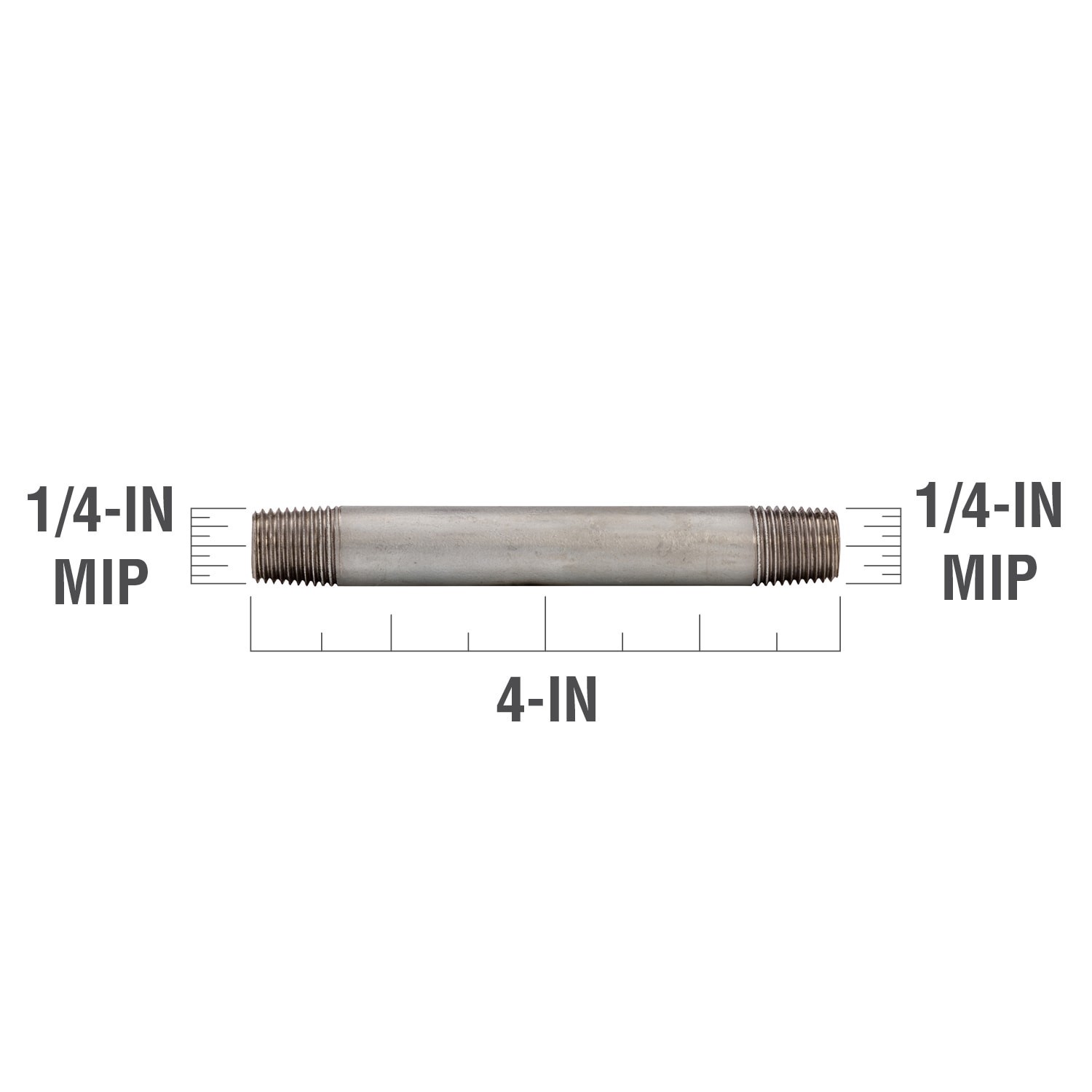 slide 3 of 6, RELIABILT 1/4-in x 4-in Galvanized Nipple, 1 ct