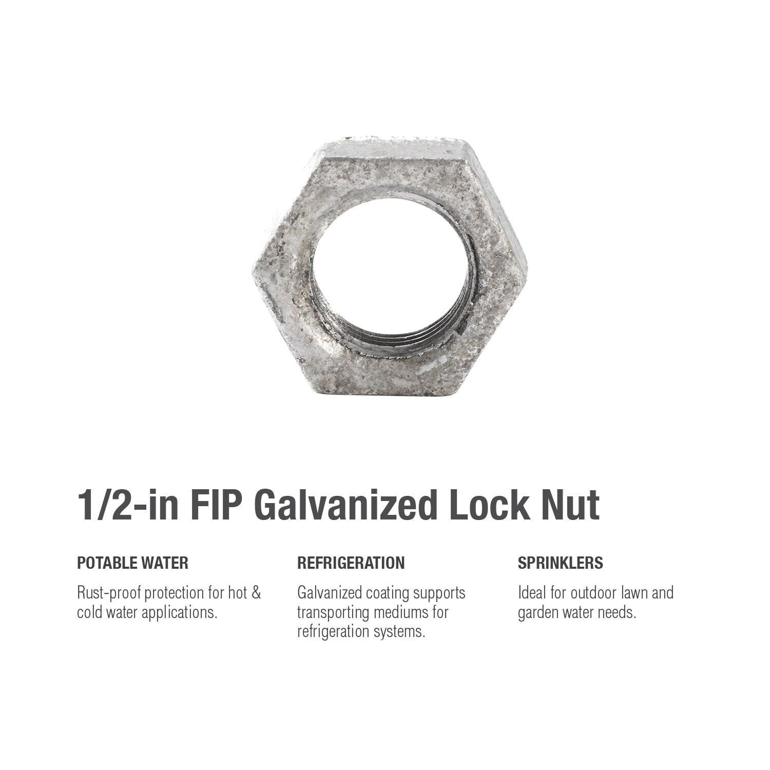 slide 4 of 5, RELIABILT 1/2-in Galvanized Lock Nut, 1 ct