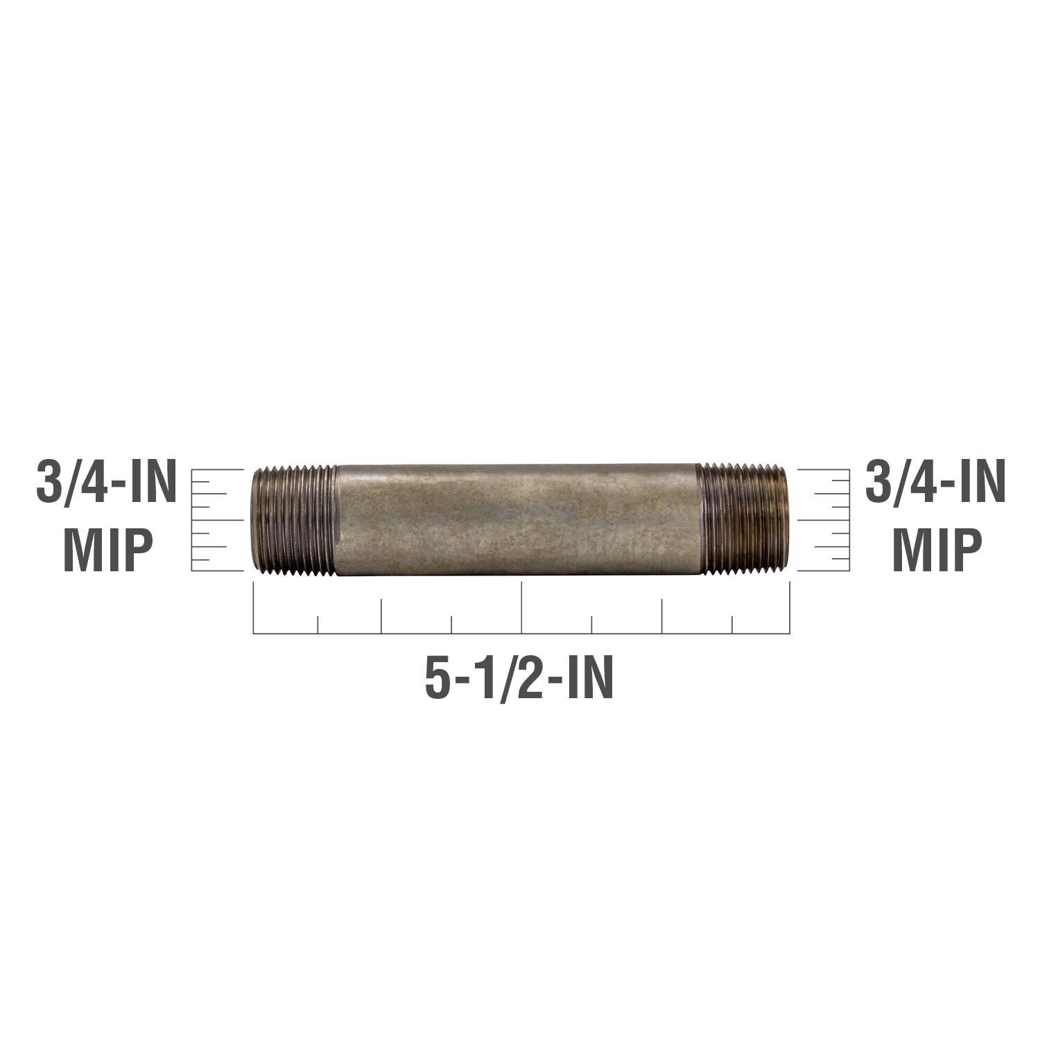 slide 3 of 6, RELIABILT 3/4-in x 5-1/2-in Galvanized Nipple, 1 ct