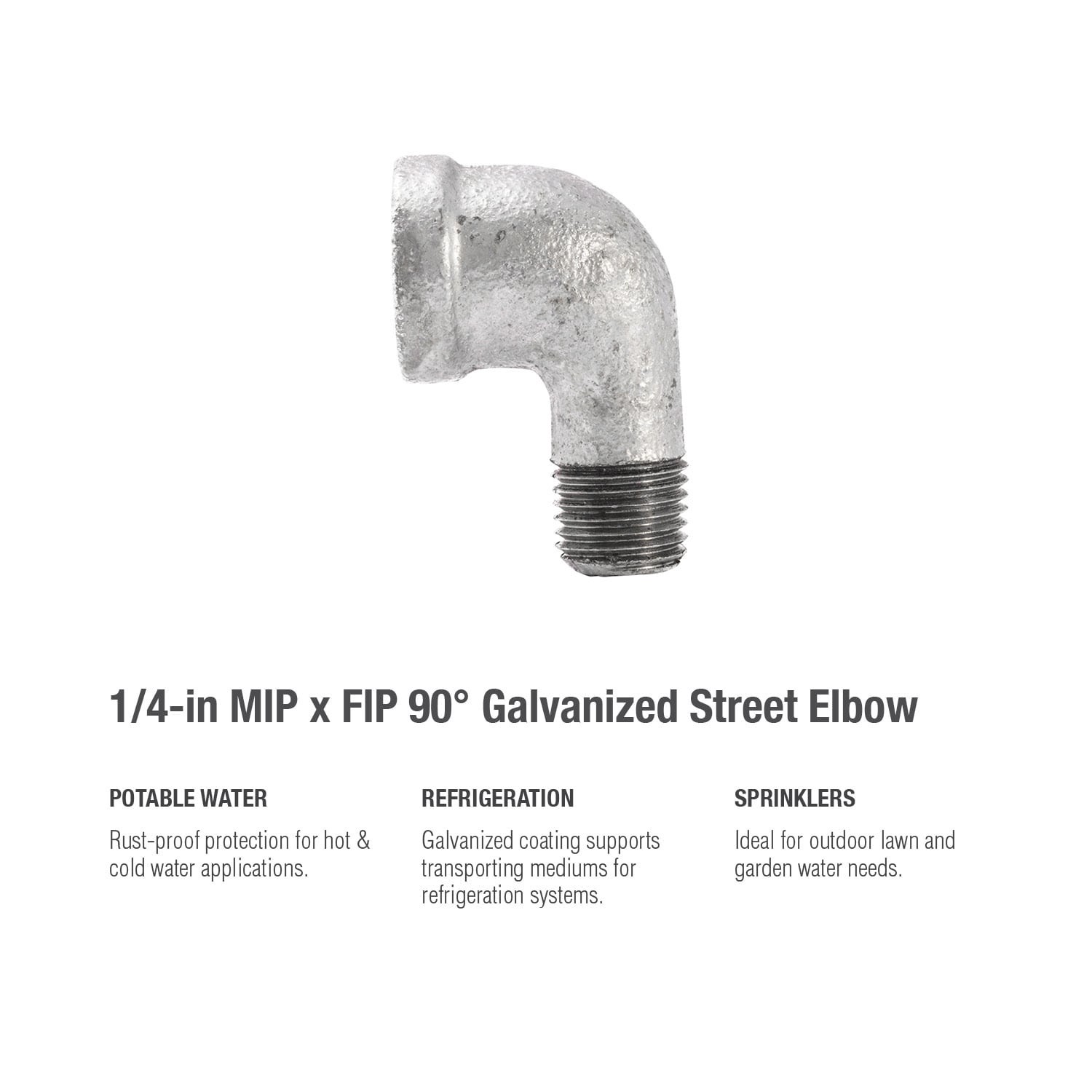 slide 5 of 6, RELIABILT 1/4-in 90-Degree Galvanized Street Elbow, 1 ct