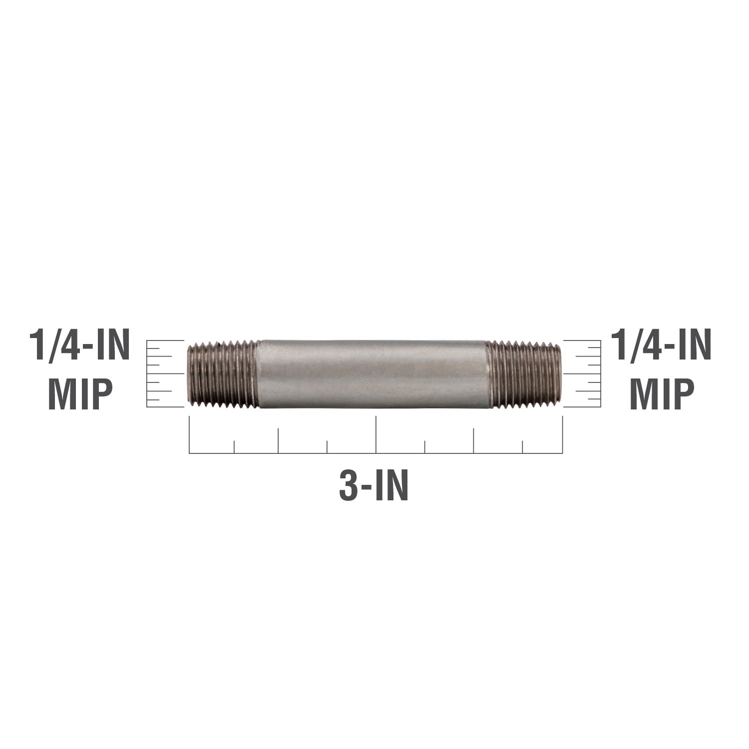 slide 3 of 6, RELIABILT 1/4-in x 3-in Galvanized Nipple, 1 ct