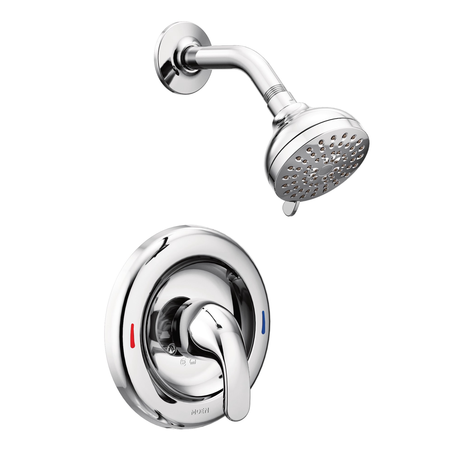 slide 1 of 6, Moen Adler Chrome 1-handle Multi-function 3.5-in Round Shower Faucet with Valve, 1 ct