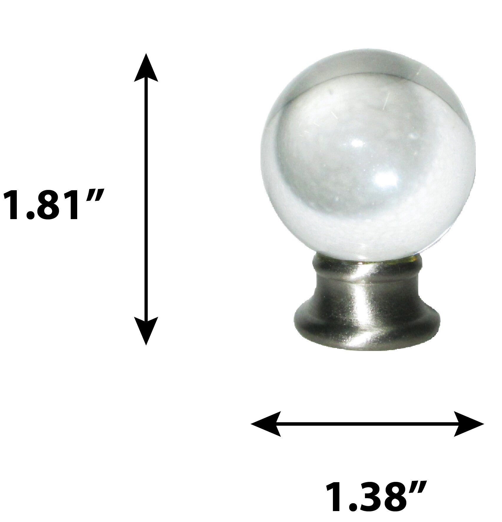 slide 3 of 3, allen + roth 1.81-in L x 1.38-in Dia Transitional Steel Lamp finial, 1 ct