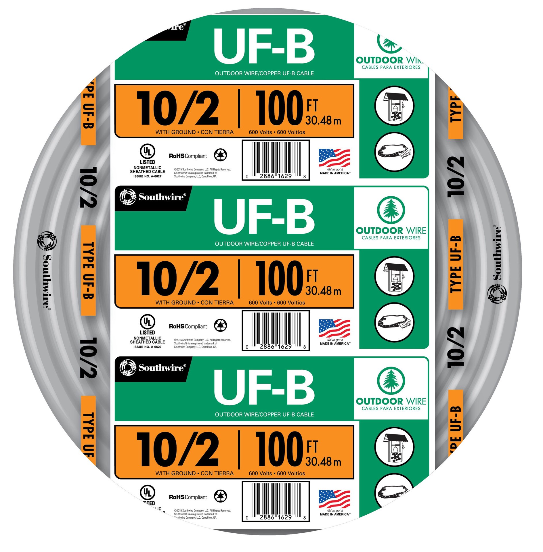 slide 1 of 5, Southwire 100-ft 10 / 2 W/G ( By-the-roll ), 1 ct