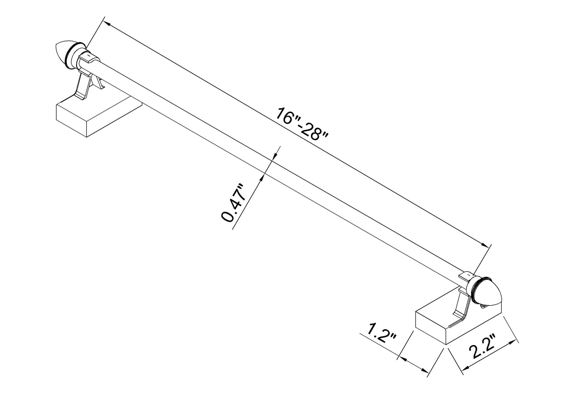 slide 2 of 5, Project Source 16-in to 28-in Bronze Steel Side Magnetic Curtain Rod with Finials, 1 ct