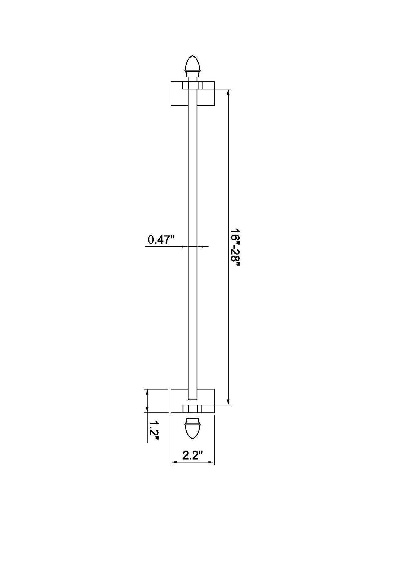 slide 2 of 5, Project Source 16-in to 28-in Silver Steel Magnetic Curtain Rod with Finials, 1 ct