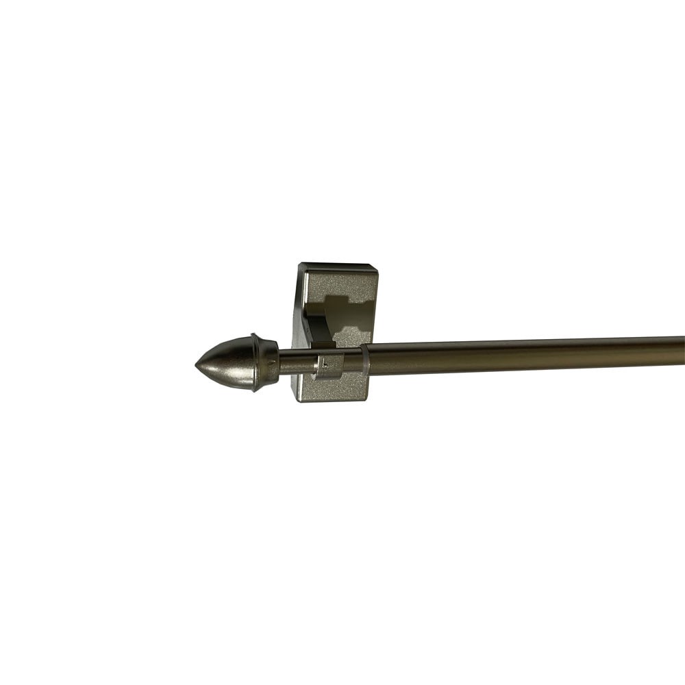 slide 4 of 5, Project Source 16-in to 28-in Silver Steel Magnetic Curtain Rod with Finials, 1 ct