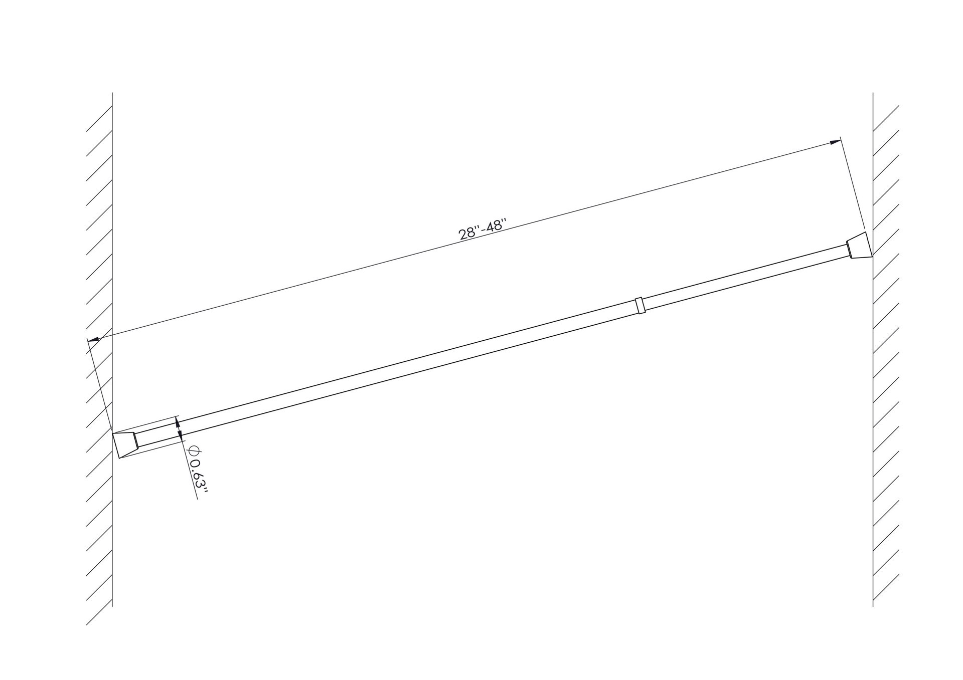 slide 2 of 5, Project Source 28-in to 48-in Brass Steel Side Tension Curtain Rod with Finials, 1 ct